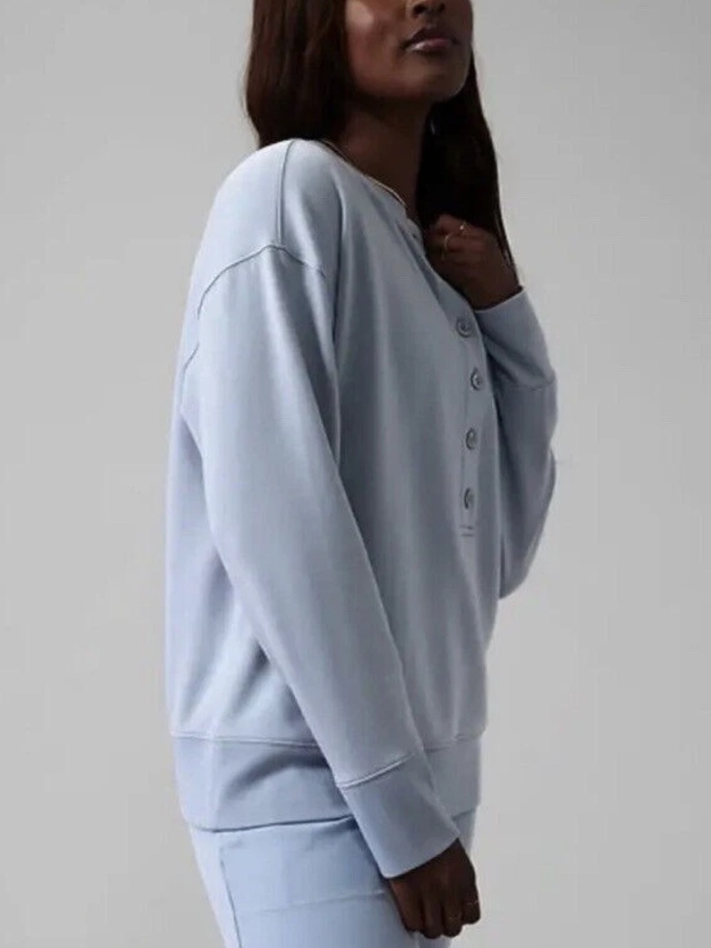Athleta Balance Henley Sweatshirt Top - Picture 3 of 7